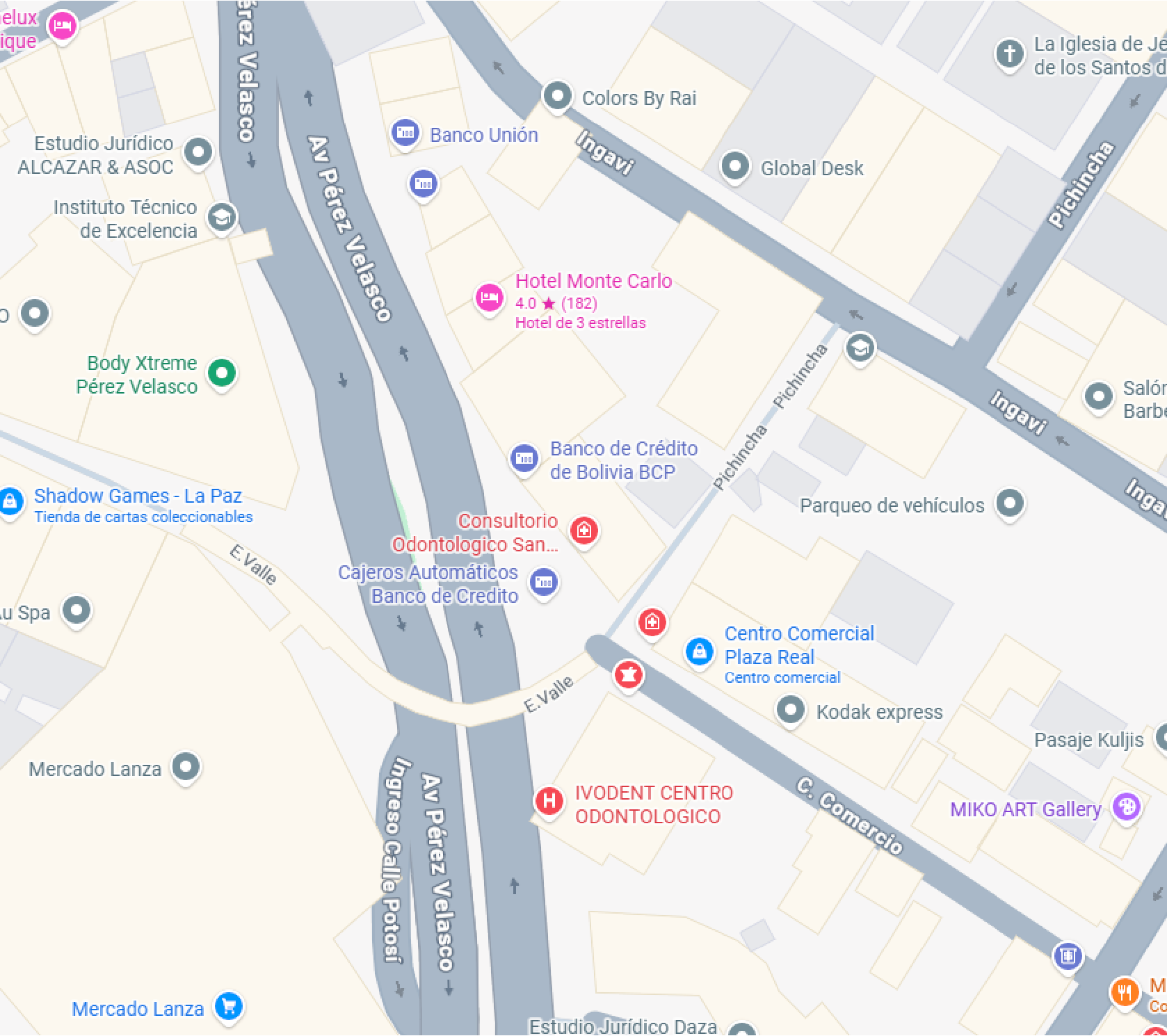 Mapa Hotel Monte Carlo